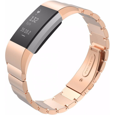 Image of Just in Case Metalen Polsband Fitbit Charge2 Rosegoud