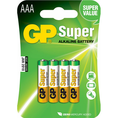 Image of GP Super Alkaline AAA Micro penlite, blister 4