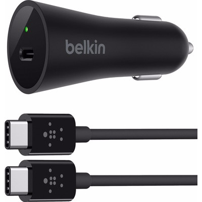 Image of Belkin Autolader F7U004BT04-BLK USB3.1-C, 27W, 2A (zwart)