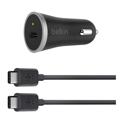 Image of Belkin autolader 3 A incl. 1,2 m USB-C kabel F7U005bt04-BLK