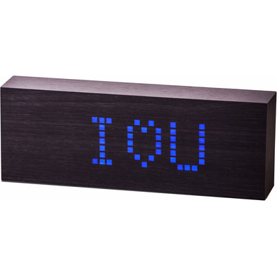 Image of Gingko Message Click Clock Zwart/Blauw